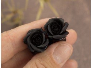 Custom color black rose ear plugs 3-20mm