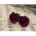 Custom colors Rose plug earrings Fall wedding earrings for gauged ears Bridal plugs jewelry Flower tunnels Handmade 