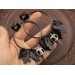 Gothic hoop earrings Dangle tunnel hangers for stretched ears Inverted cross Bird skull Black leaves Halloween