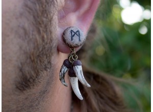 Norse rune stud earrings Algiz Mannaz