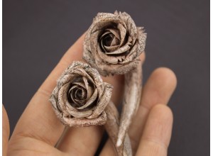 Ancient rose real-faux gauge earrings