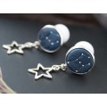 Orion's belt plug earrings for stretched ears Celestial gauges and tunnels Custom constellation 8g-12mm Handmade