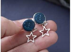 Custom constellation plug earrings 3mm - 12mm
