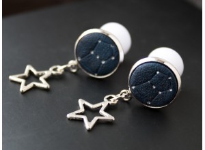 Custom constellation plug earrings 3mm - 12mm