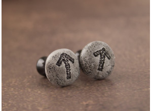 Personalized Norse rune stud-plug earrings 3-20mm