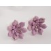Dusty pink succulent earrings for stretched ears Pale pink and gold Bridal plugs and gauges Custom color Handmade