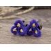Purple iris flower plug earrings for gauged ears Floral tunnels Nature Botanical jewelry for stretched ears Handmade