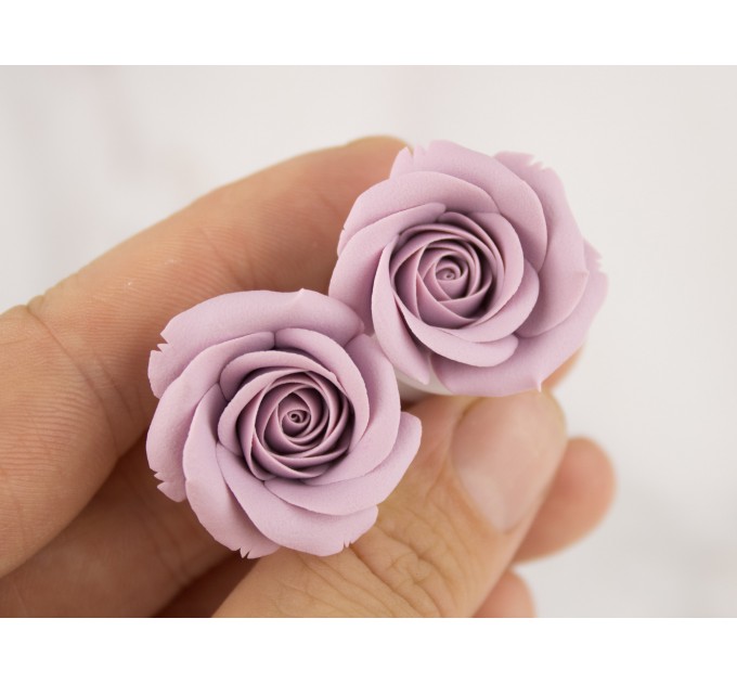 Dusty pink Blush rose earrings for stretched ears Gauges and tunnels Wedding floral jewelry Bridal gauges Handmade