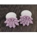 Dusty pink succulent ear plugs Pastel wedding earrings for stretched ears Bridal gauges and tunnels Handmade