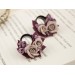 Beige dusty pink burgundy flowers ear tunnels Gauged ears bridal jewelry Wedding plugs for stretched ears
