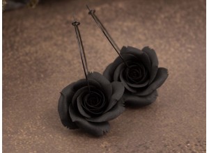 Black rose hoop hangers for tunnels 6-25mm