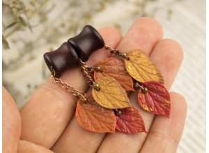 Fall leaves glittering copper chain hangers 8-20mm 
