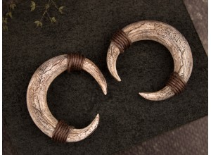 Viking horn gauge earrings 5-14mm