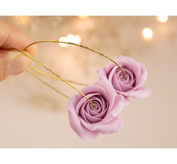 Dusty blush pink wedding ear hangers for gauged ears Gold screw back tunnels hoops Floral plugs Handmade
