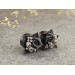 Cute miniature floral ear plugs for stretched earlobes Gray black roses gauges Bridesmaid wedding bridal tunnels