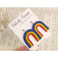 Rainbow earrings Pride jewelry LGBTQ+ gift idea Lesbian wedding Summer Queer Fashion Equality Handmade