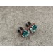 Teal wedding jewelry for stretched ears Custom colors Bridal ear plugs Bridesmaid tunnels Rose gauges Floral Handmade