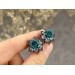 Teal wedding jewelry for stretched ears Custom colors Bridal ear plugs Bridesmaid tunnels Rose gauges Floral Handmade