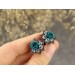 Teal wedding jewelry for stretched ears Custom colors Bridal ear plugs Bridesmaid tunnels Rose gauges Floral Handmade