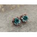 Teal wedding jewelry for stretched ears Custom colors Bridal ear plugs Bridesmaid tunnels Rose gauges Floral Handmade