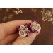 Custom colors wedding ear plugs for stretched earlobes Tiny floral gauges and tunnels for bride bridesmaids
