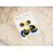 Ukraine flag rose stud earrings set of 2 Blue yellow flower jewelry Freedom stand with Ukraine Christmas gift