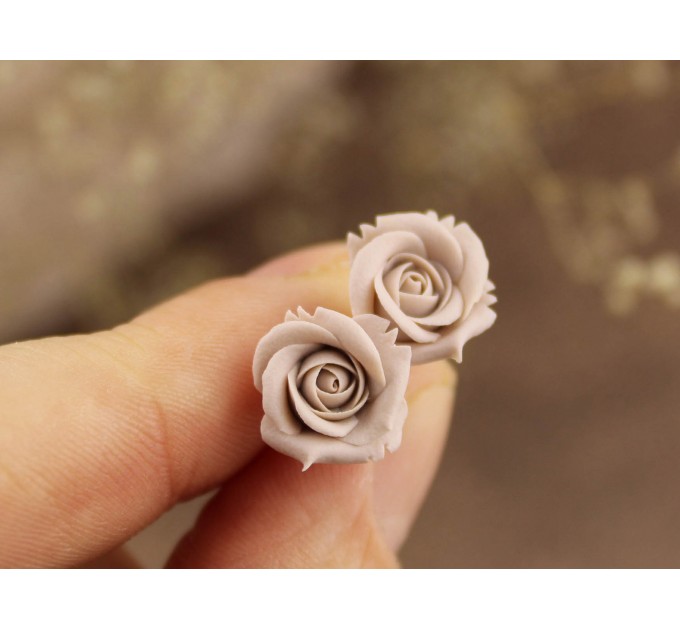 Wedding plug earrings for gauged earlobes Beige rose tunnels Custom colors Bridesmaid gift Handmade