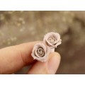 Wedding plug earrings for gauged earlobes Beige rose tunnels Custom colors Bridesmaid gift Handmade