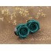 Teal earrings for stretched ears Rose flower gauges Floral tunnels Custom color scheme Wedding jewelry Handmade