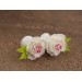 White peony flower ear plugs for stretched ears Bridal gauge earrings Floral jewelry for wedding Handmade