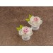 White peony flower ear plugs for stretched ears Bridal gauge earrings Floral jewelry for wedding Handmade